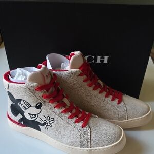 Coach Cream and‎ Red Mickey Mouse Sneakers
